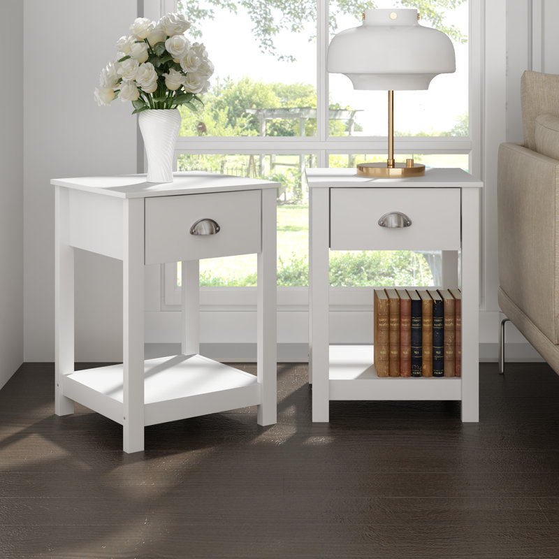 1 Drawer Nightstand, White