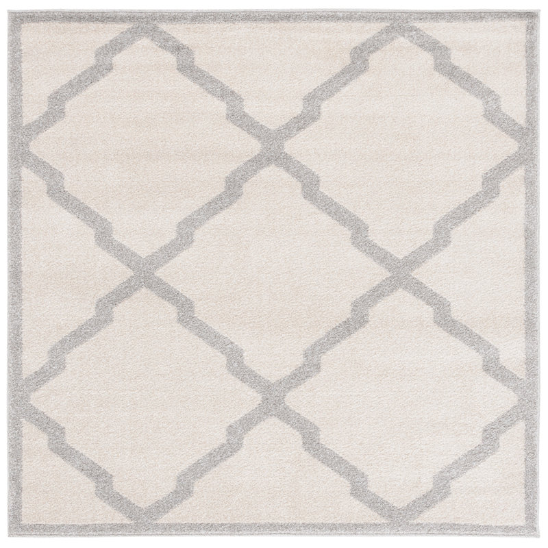 Ammundsen Geometric Beige Area Rug, Square 5'