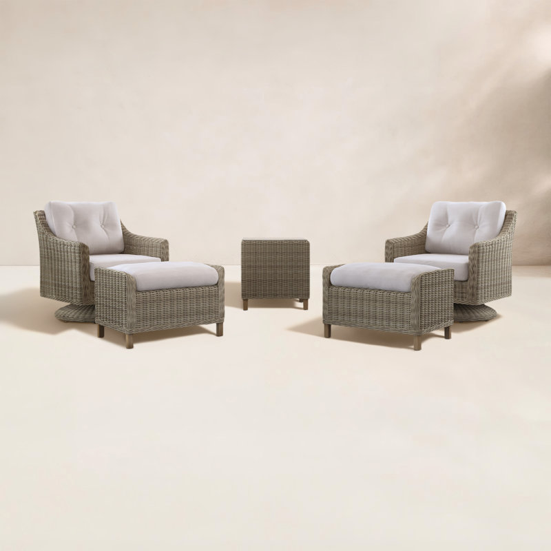 Kells 5 Piece Rattan Seating Group with Cushions