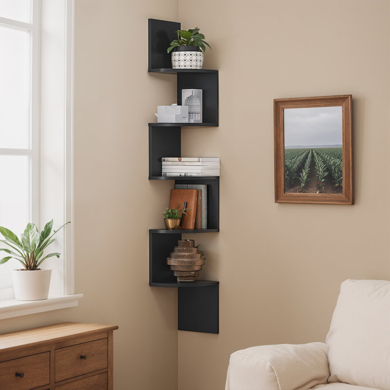 Lundquist Ladder Bookcase, Black