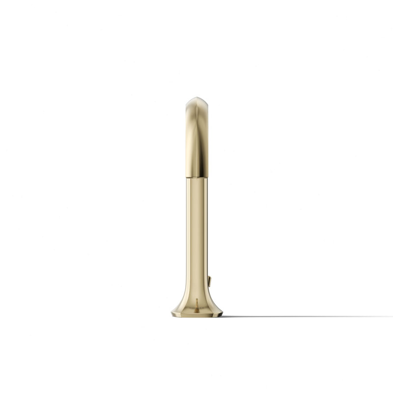 Occasion Sink with Cane Design Single Hole Bathroom Faucet with Drain Assembly, Vibrant French Gold