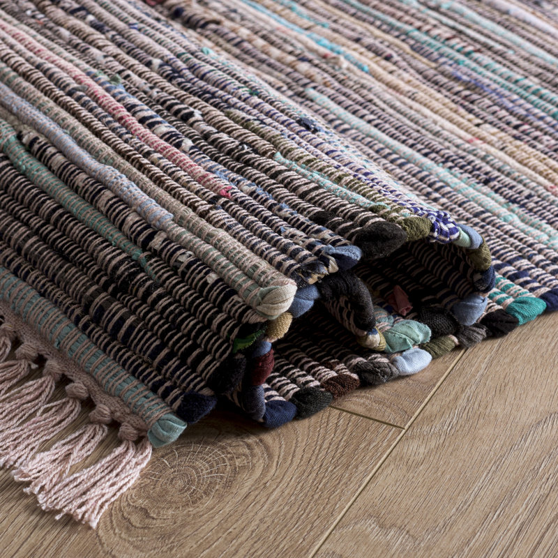 Rag Rug Flat Weave Cotton Rug, Runner 2'3" x 9'