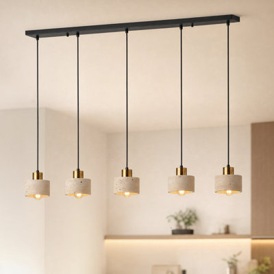 Luminaire suspendu pour îlot de cuisine 5 lumières Bangor