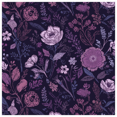 Édredon mauve à fleurs botaniques