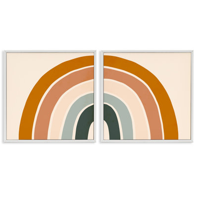 «Asymmetric Warm Retro Rainbow», ensemble de 2 estampes numériques par Victoria Borges