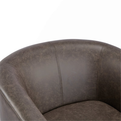 Fauteuil demi-tonneau pivotant en similicuir