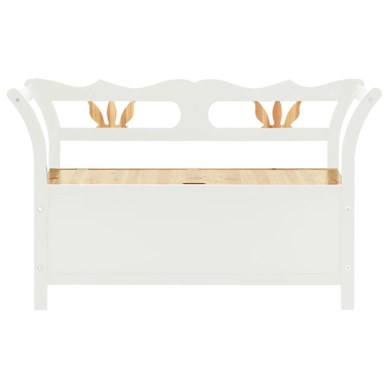 Banc de rangement Cleda, Blanc / brun