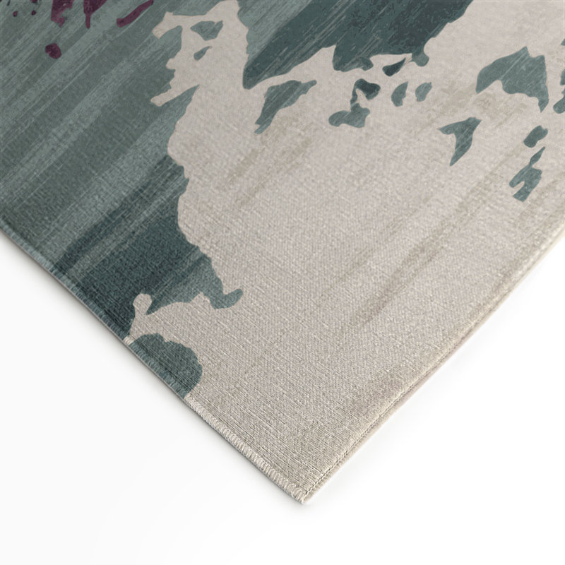 Tapis intérieur et extérieur brun Watercolor, Rectangle 9 pi x 12 pi