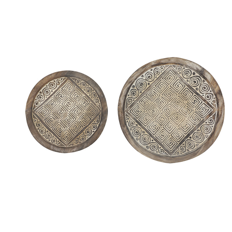 Traditional Abstract Wall Decor on Solid Wood