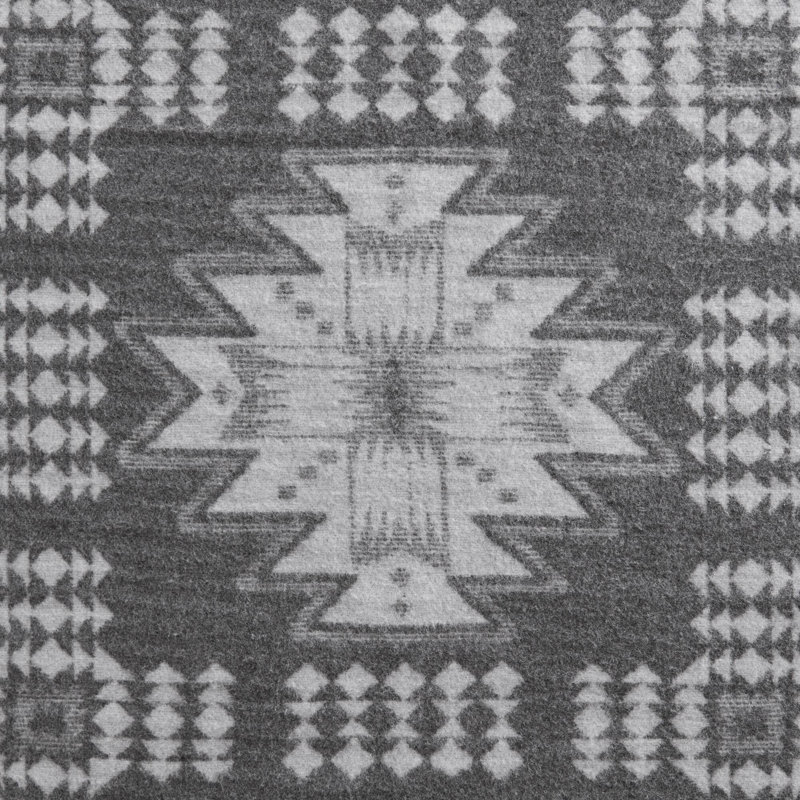 Couverture jacquard Alberta, Motifs géométriques gris, Grand lit