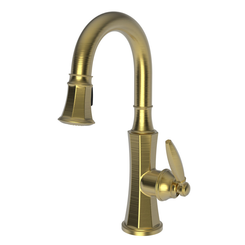 Metropole Single Handle Pull Down Bar Faucet, Satin Gold (PVD)