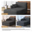 Bentura Oversized Upholstered Grey Corduroy Modular Chaise Lounge with Armrests & Throw Pillows-1878153760-1878892189