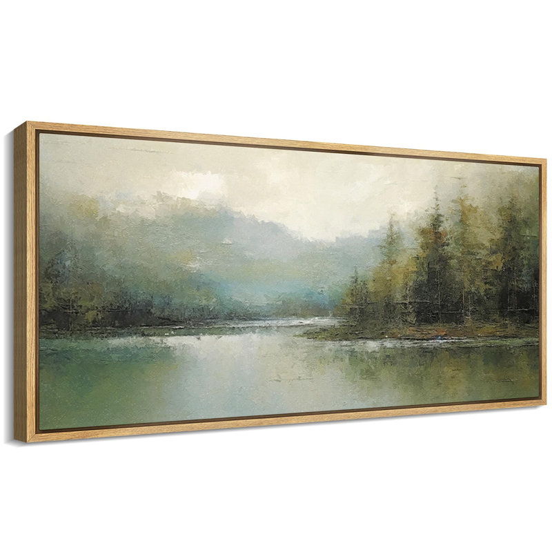 Tranquil River Andest, reproduction encadrée, Naturel, H 30 po x l 60 po x P 1,5 po