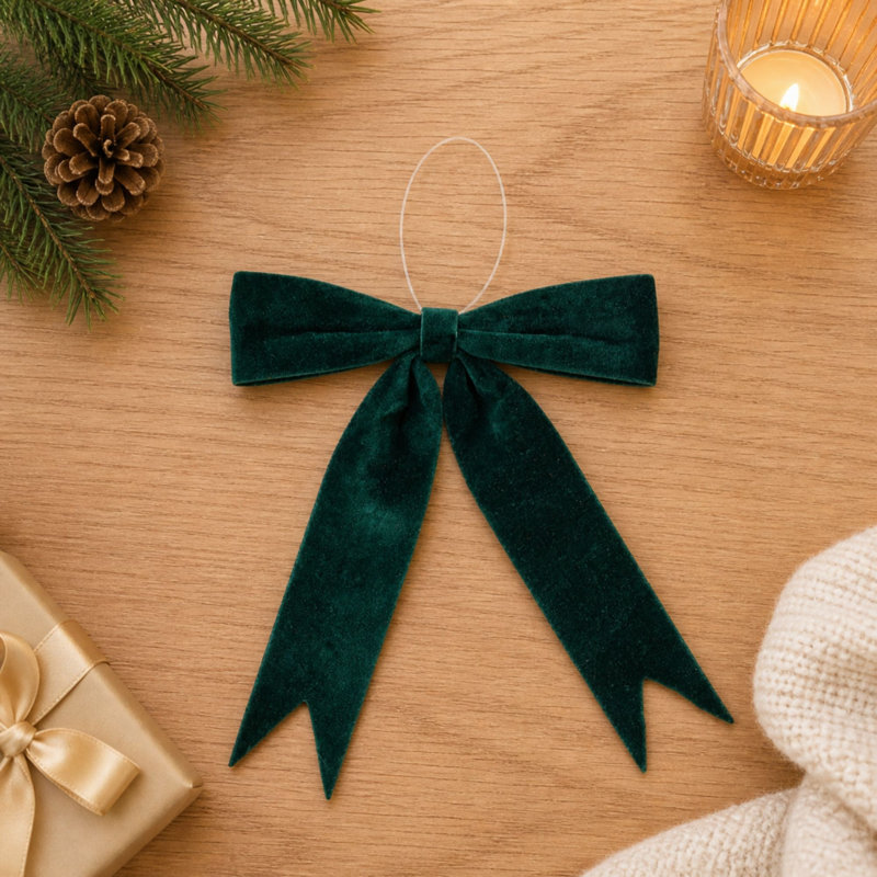  Holiday Bow, 1.25'' H x 15'' W x 10.5'' D, Green