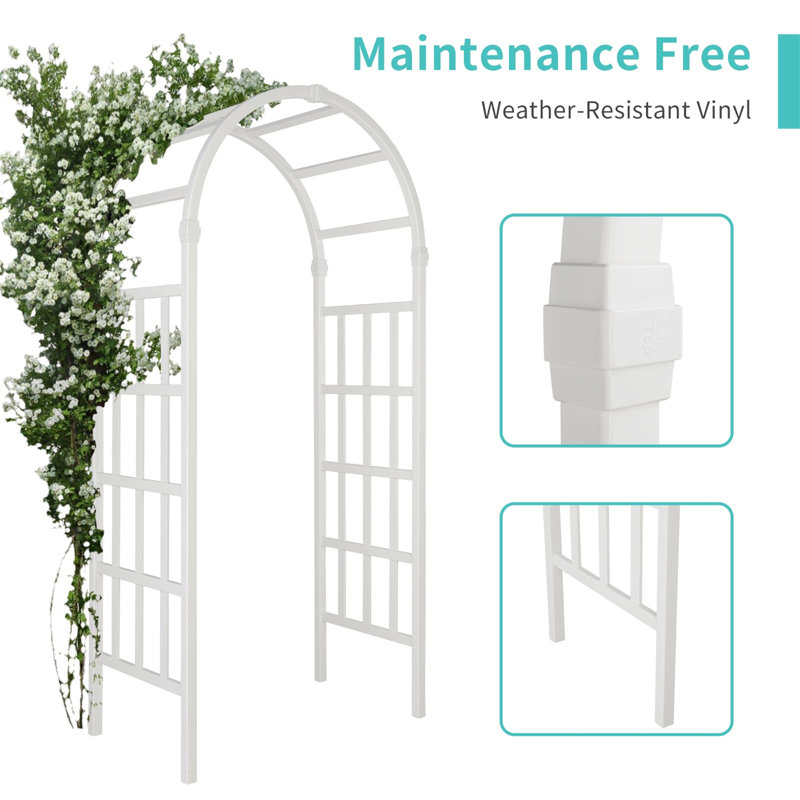 Elegant White Vinyl Garden Arbor Wedding Arch
