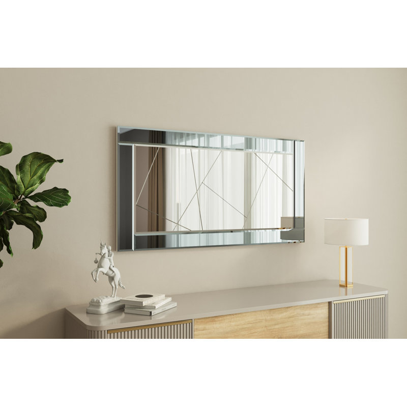 Bisou Rectangle Wall Mirror, Silver