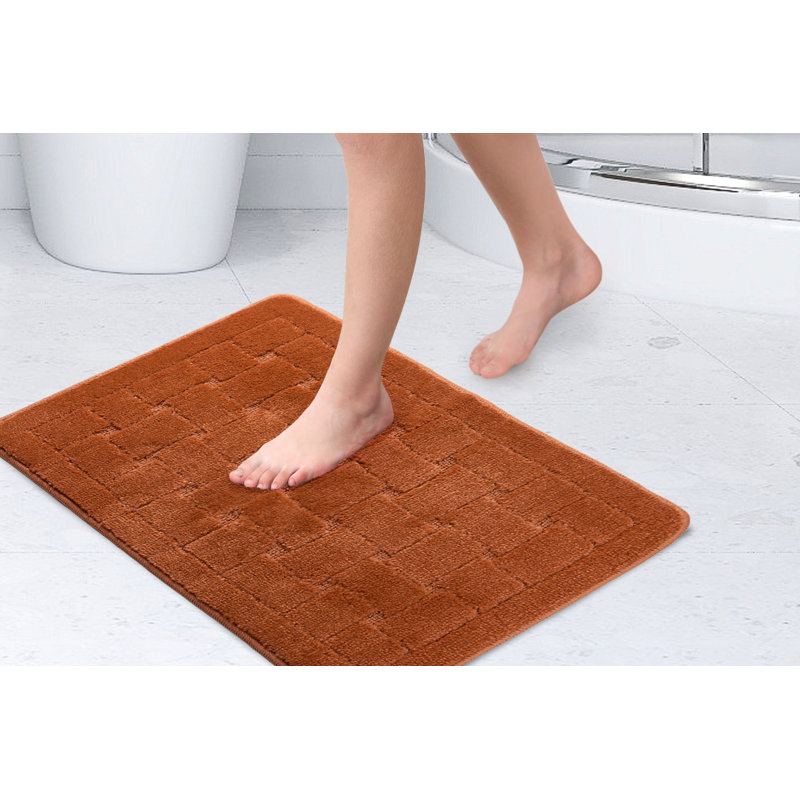 Architha Polypropylene Plastic Non-Slip Bath Mat, Burnt Orange