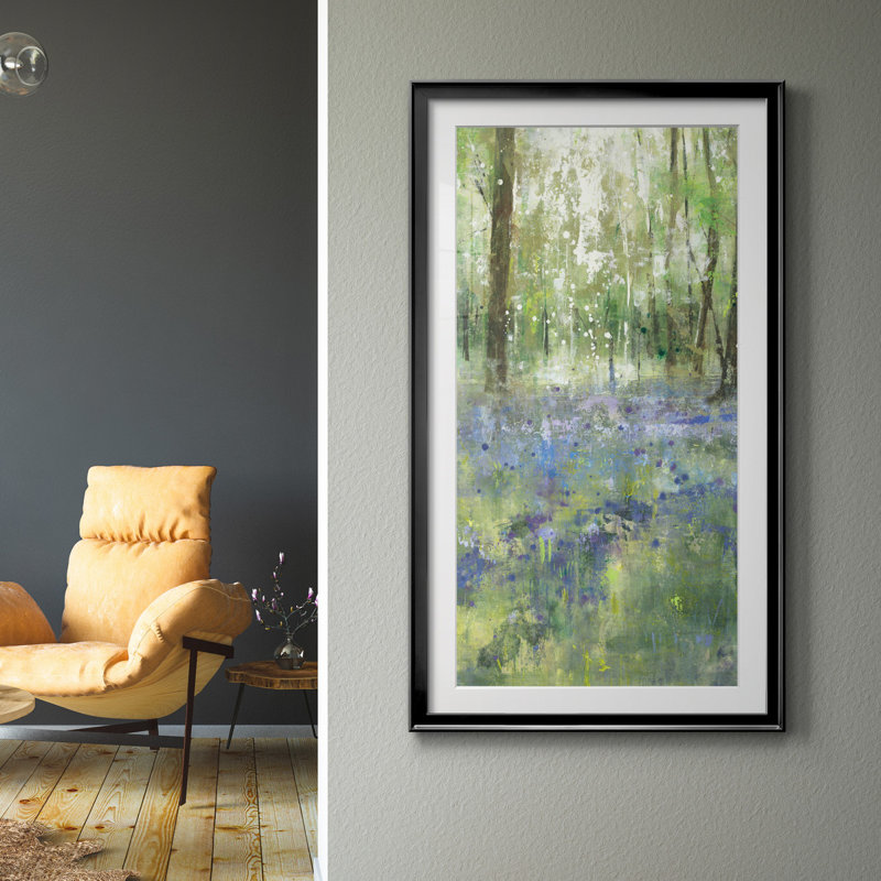Lavender Hill II - reproduction d'art, H 22,5 po x l 42,5 po x P 1,5 po, Papier encadré noir, Blanc