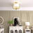 Naida 3-Light Semi-Flush Mount Ceiling Light with Fabric Shade and Gold Finish