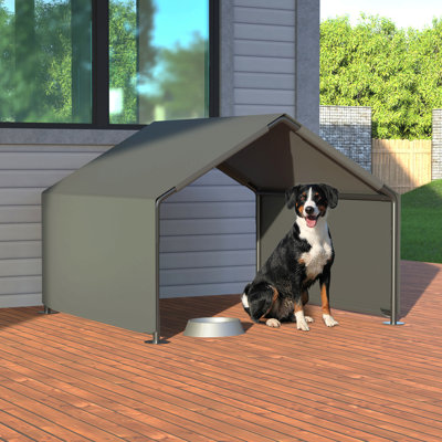 Abri pour chien, tente pour animal portable, niche pour chien résistante à l'eau pour la protection de l'ombre, extérieur, jardin, patio, cour arrière, gris