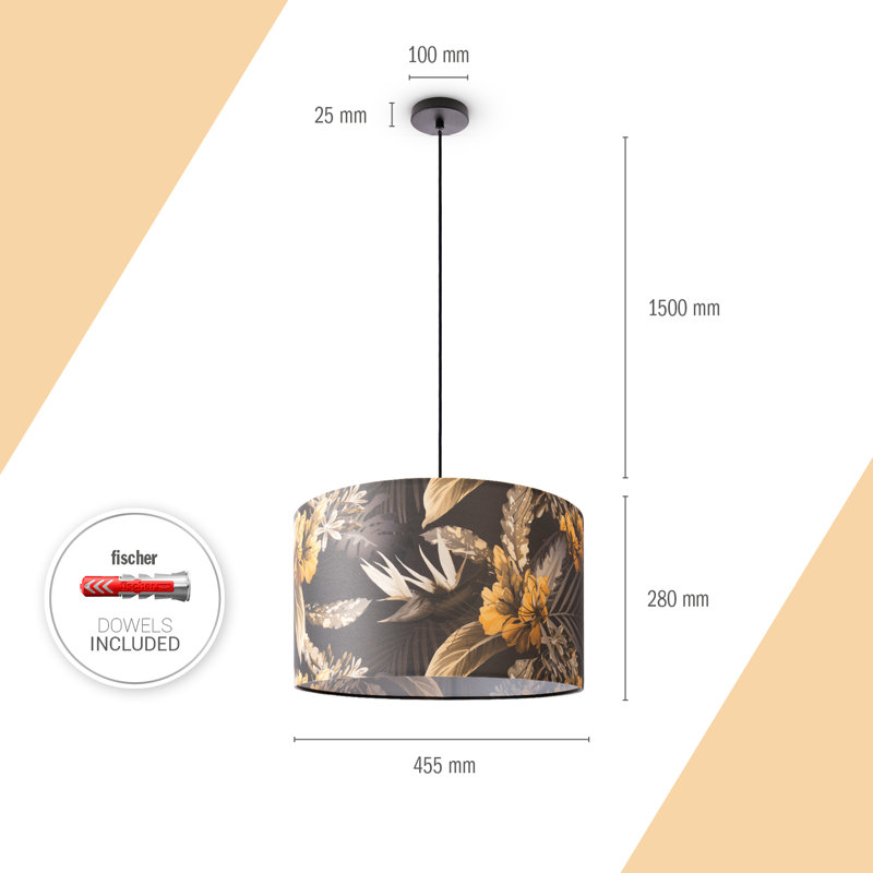 Ponderay 1 - Light Black Drum Pendant
