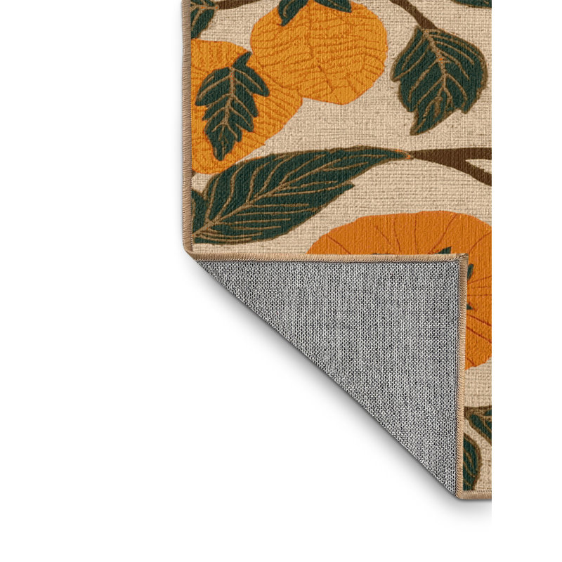  Tapis lavable fruits kaki américain, Rectangle de 5 pi x 8 pi