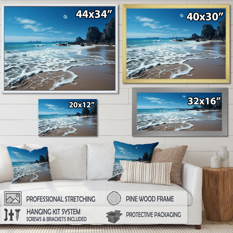 Thailande, plage silencieuse II, Toile tendue, H 16 po x l 32 po x P 1 po