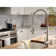 Moen Essie Pre-Rinse Spring Pull Down Single Handle Kitchen Faucet with Power Clean Technology and Soap Dispenser