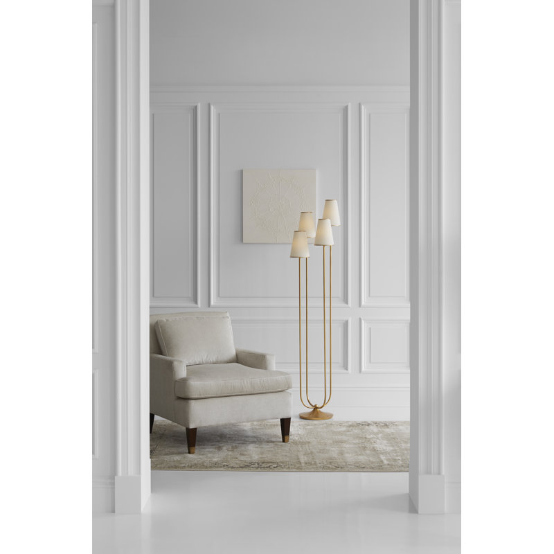 AERIN Montreuil Floor Lamp, Burnished Silver Leaf
