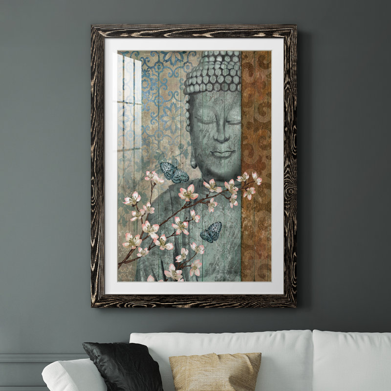 Bouddha - cadre photo, impression, Cadre noir, H 44 po x l 31 po x P 1 po