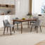 Modern Curved Back Dining Chair With Wood Legs, Upholstered Accent Chair For Kitchen & Living Room-1737306754