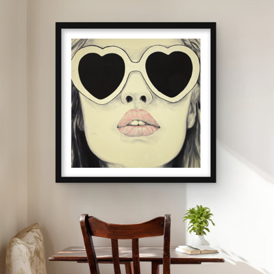 Young Lady with Glasses  Framed Matted Print  Home Decor