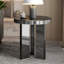 Amla 50x52cm Side Table Mirrored Faux-marble Top Modern Sofa Table