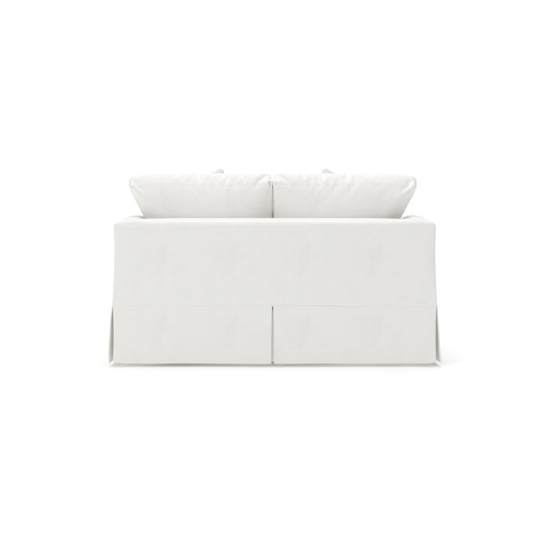 Lucia 65.5" Recessed Arm Slipcovered Loveseat, Canvas Sunbrella® Canvas