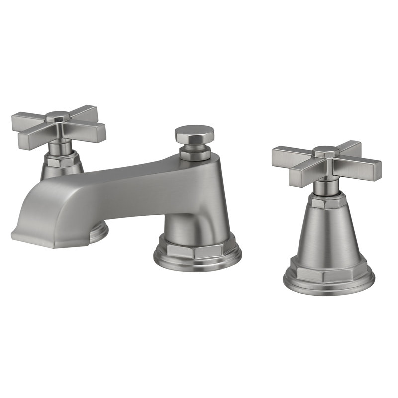 Widespread 2-Handle Bathroom Faucet With Drain Assembly In Brushed Nicke