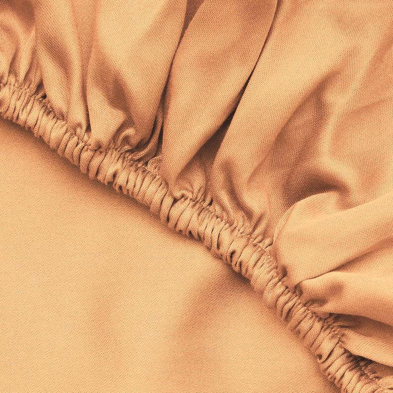 Premium Ranforce Single Large Fitted Sheet, 100% Cotton, Pale Orange, Fits Mattresses Up to 12 Inches Deep | Soft, Breathable, Durable Fabric | Perfect for Comfortable Sleep, Size: 39 x 75 + 11.8 Deep