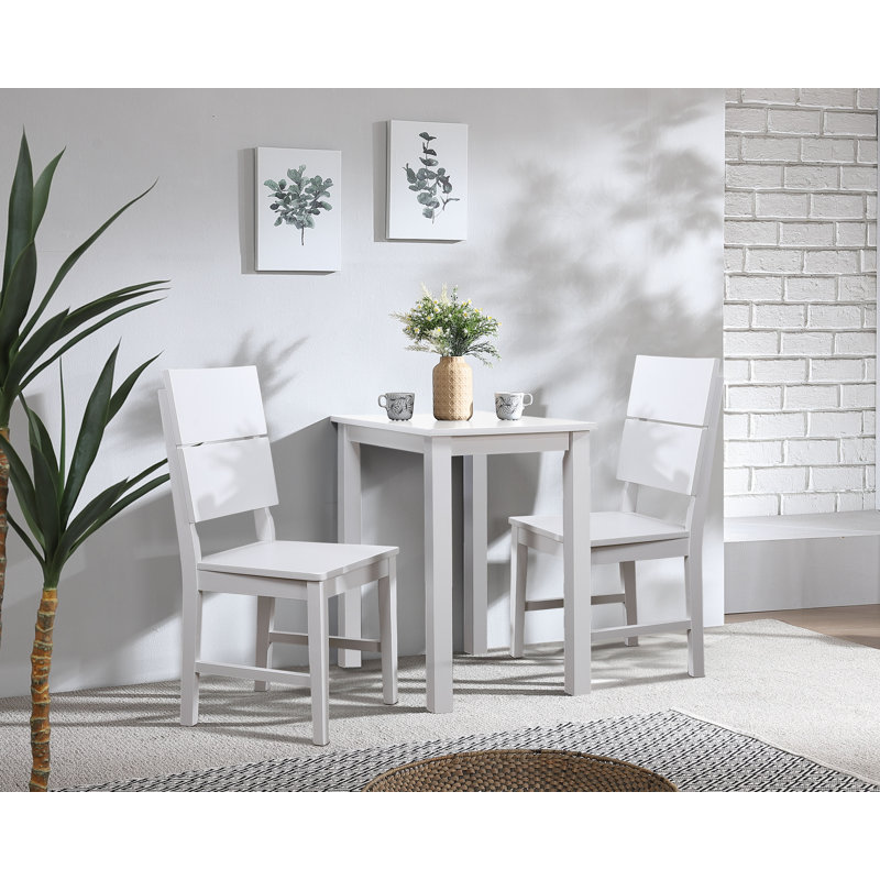 Seandrea Solid Wood Dining Table, 75cm H x 70cm L x 50cm W, White