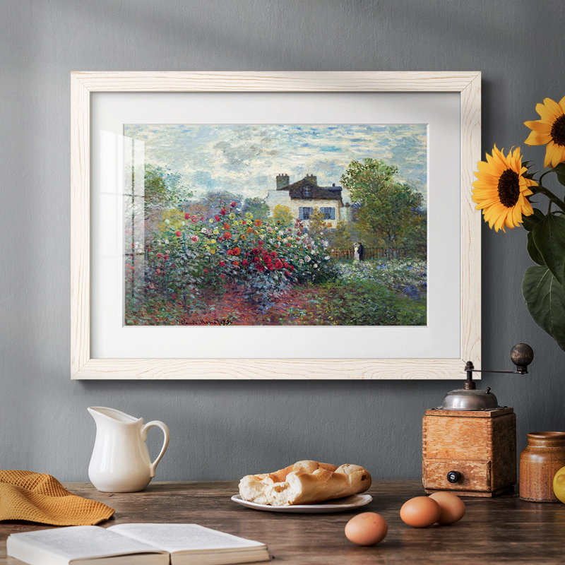 Le jardin de l'artiste à Argenteuil - reproduction de cadre photo unique, Blanc, H 26 po x l 38 po x P 1,5 po