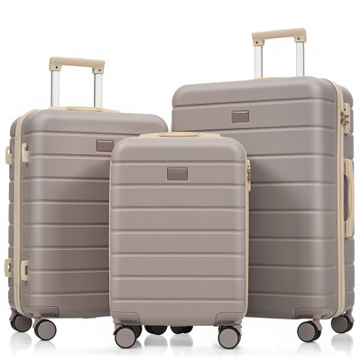 Ensemble de valises de voyage en ABS de qualité supérieure, ensemble de valises à verrou TSA 3 pièces avec des tailles de 20, 24 et 28 pouces avec des roues pivotantes à 360 °