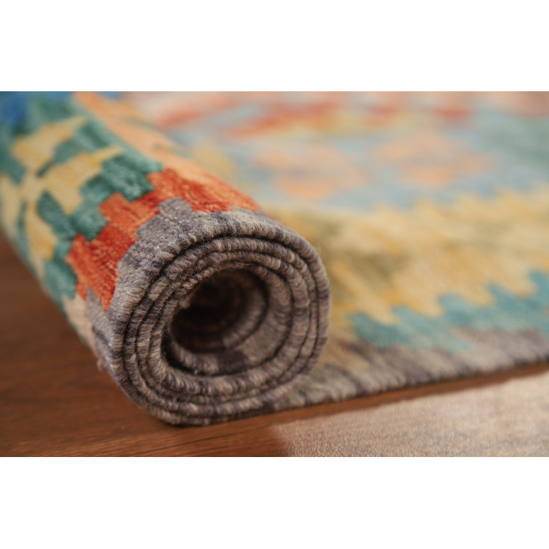 Flatweave Wool Geometric Rug