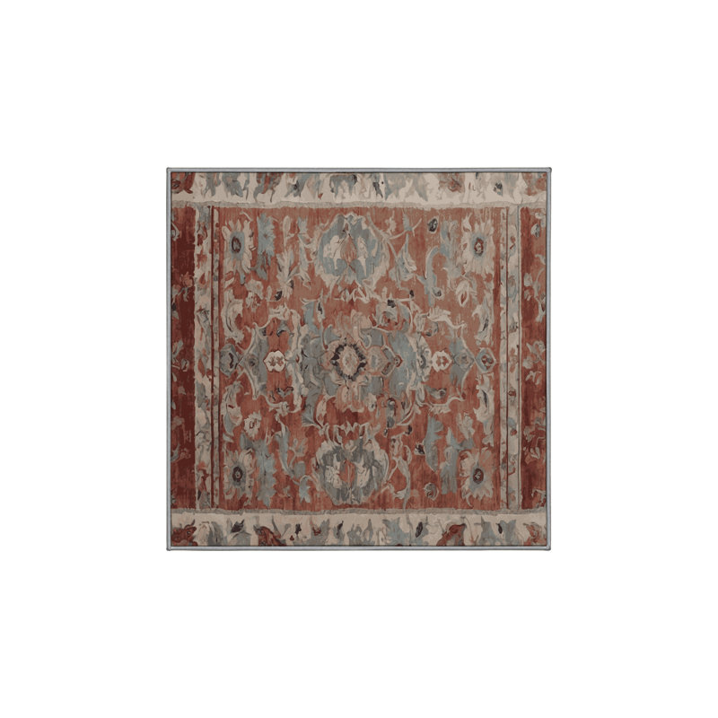 Tapis gris soyeux et moelleux, Carré 7 pi