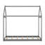 Lit simple en bois, gris