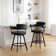 Rozie Swivel Upholstered 26" Faux Leather Counter Stool with Curved Wing Back and Metal Frame