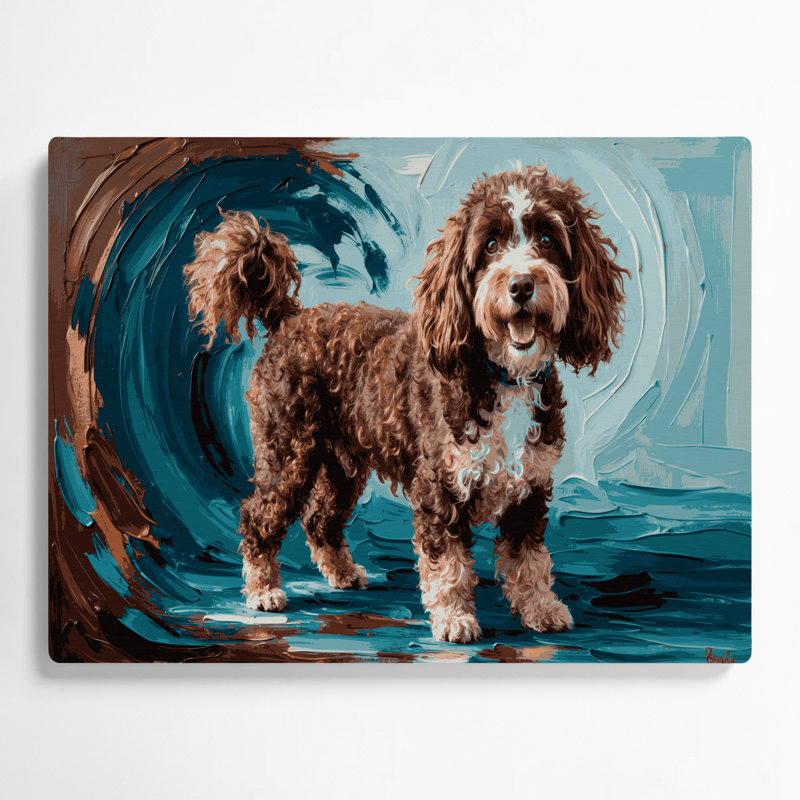 «Dogs Barbet», art mural en métal noir, H 20 po x l 24 po