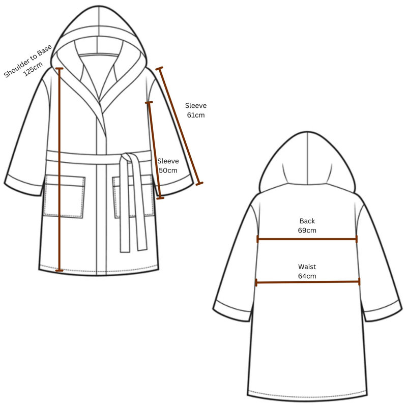 Polyester Fleece Mid-Calf Bathrobe with Pockets and Hood for Kids