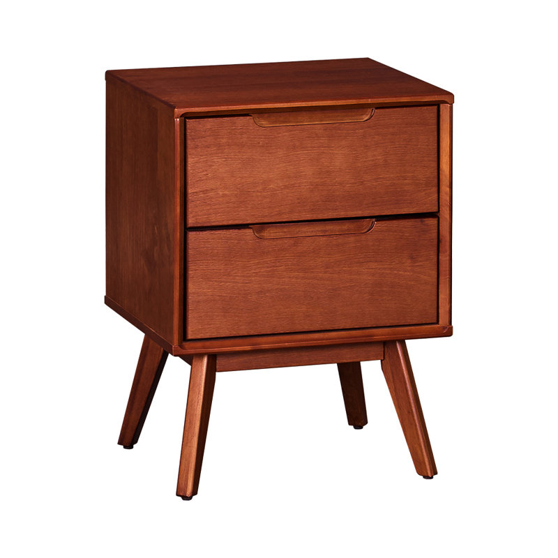 Ormond 2-Drawer Solid Wood Nightstand in Cherry