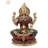 Handcrafted Brass Goddess Lakshmi Statue with Inlay, 9 in. Seated Figure, Traditional Hindu Devotional Sculpture for Home Altar & Meditation Room