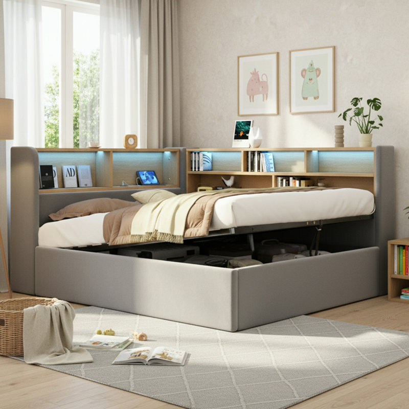 Metal Daybed, Grey, Double
