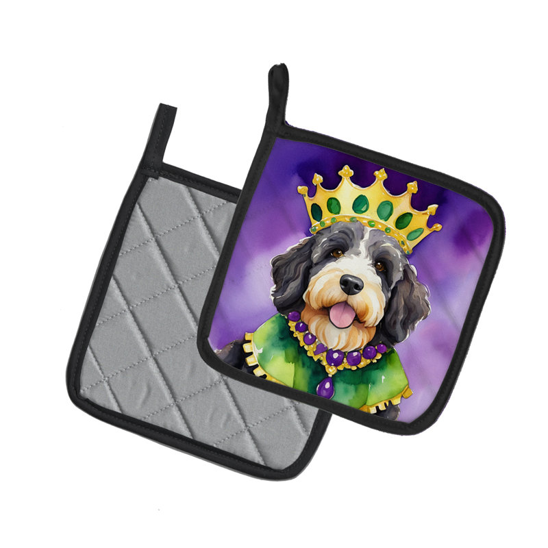 Paire de poignées Bernedoodle King of Mardi Gras