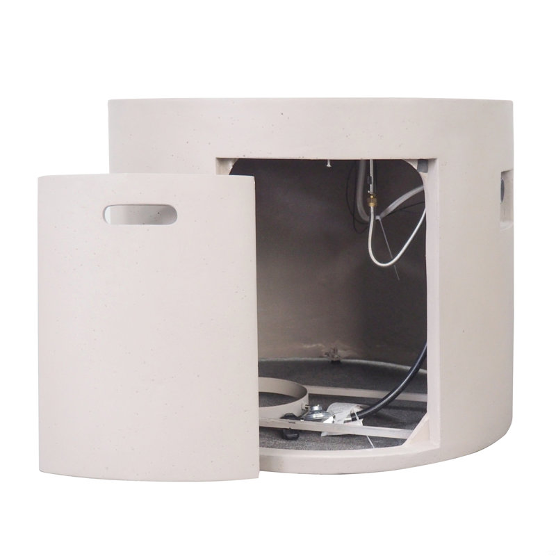 Foyer circulaire Mgo - 40 000 BTU, Gris clair, H 24,5 po x l 31,1 po x P 31,1 po